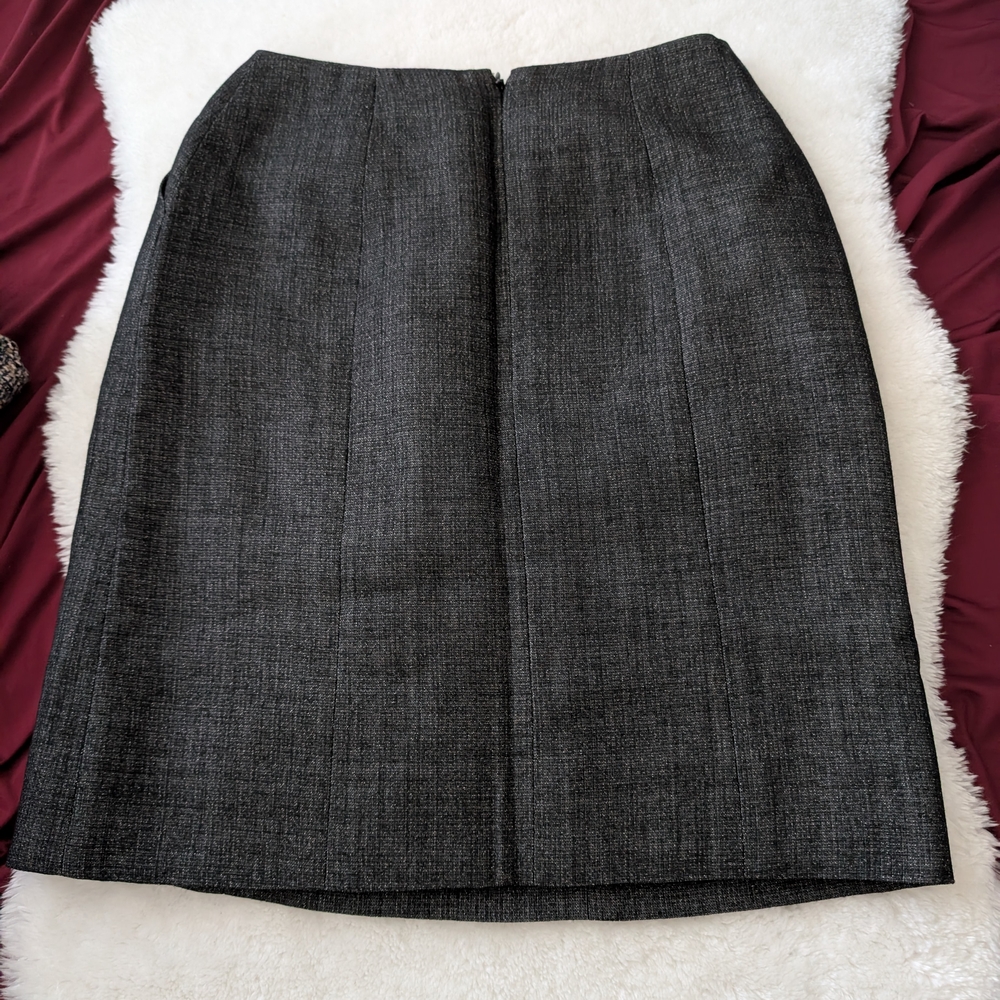 EUC Vintage CHANEL Dark Gray Pencil Skirt - Picture 5 of 7